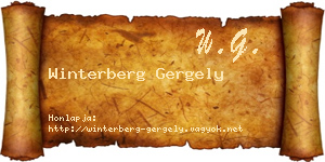 Winterberg Gergely névjegykártya